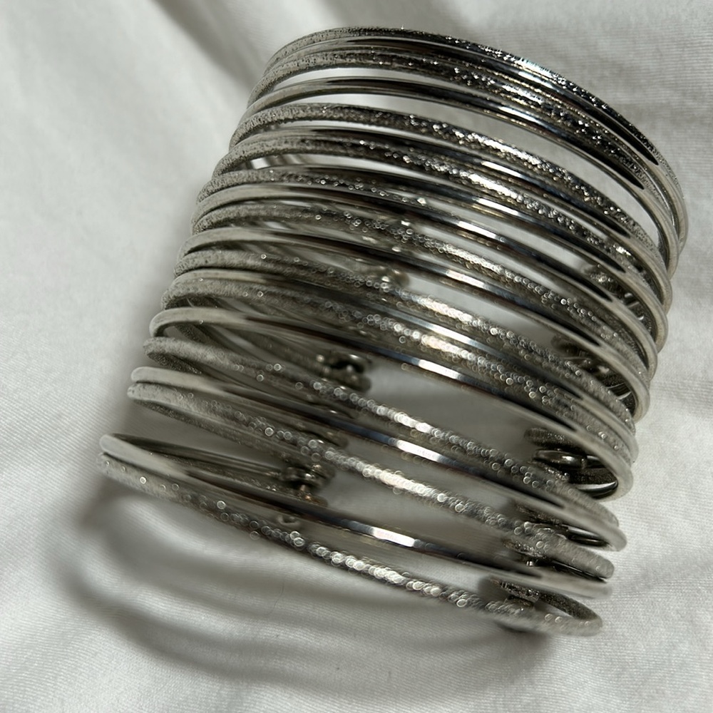 Silver toned cuff bracelet